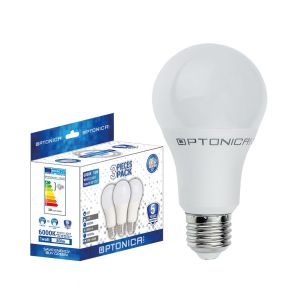 LED Крушка Е27 A60 12W 6000K - 3 броя-кутия SKU 1730 OPTONICA