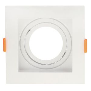 Корпус за луничка квадрат GU10 БЯЛО ПЛАСТМАСА IP20 MAX-35W SKU 2050 OPTONICA