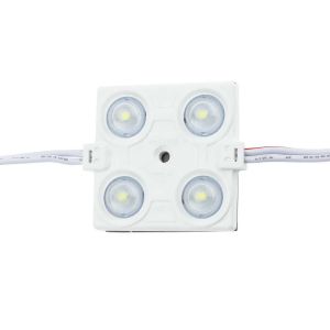 LED МОДУЛ С ЛУПА 4 2835 160 градуса DC 12V 2.4W IP65 7000K 43 по 38 по 6.5mm SKU 4561 OPTONICA