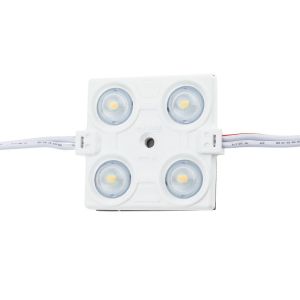 LED МОДУЛ С ЛУПА 4 2835 160 градуса DC 12V 2.4W IP65 3000K 43 по 38 по 6.5mm SKU 4562 OPTONICA