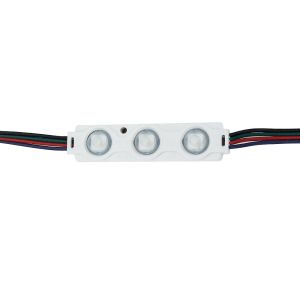 LED МОДУЛ С ЛУПА 3 5050 160 градуса DC 12V 0.72W IP65 RGB 70 по 16 по 8mm SKU 4563 OPTONICA