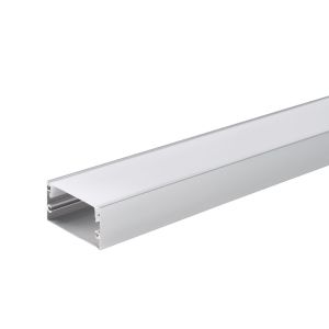 АЛУМИНИЕВ ПРОФИЛ ЗА LED ЛЕНТА СРЕБРИСТО ТЯЛО-БЯЛ КАПАК L=2m 40x20mm SKU 5121 OPTONICA