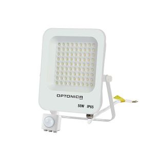 LED прожектор бял 50W 4500LM  90 градуса IP65 6000K със сензор SKU 5769 OPTONICA