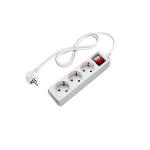 РАЗКЛОНИТЕЛ 3-ГНЕЗДА с ключ 3G1.0mm-1.5M 16A 230V Max3500W IP20 - БЯЛ SKU 7607 OPTONICA