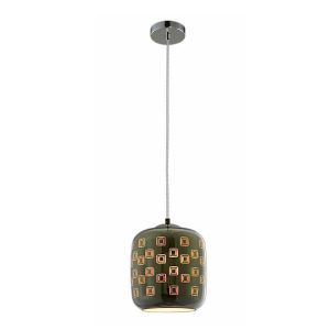 3D ПЕНДЕЛ БАРЕЛ СТЪКЛО - CHROME квадрат D200xH213mm SKU 9015 OPTONICA