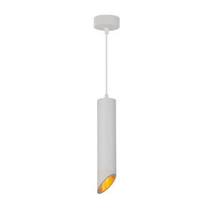 Пендел БЯЛО АЛУМИНИЕВО TЯЛО СЪС ЗЛАТИСТ РЕФЛЕКТОР GU10 6X30CM SKU 9054 OPTONICA