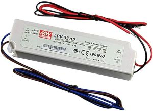 Mean Well LED Захранващ Блок 35W 12V IP67 3 г. Гаранция LPV-35-12