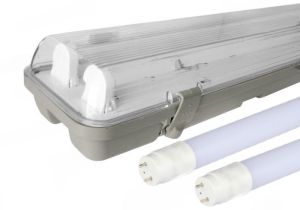 Влагозащитена лампа с 2x120cm T8 LED Пури 4000К IP65 OMU Lighting