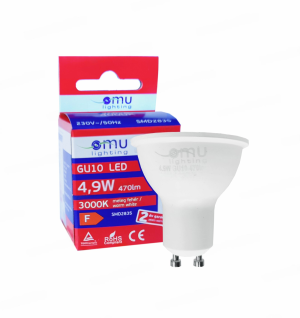 LED Spotlight GU10 4.9W 470lm 3000K OMU Lighting