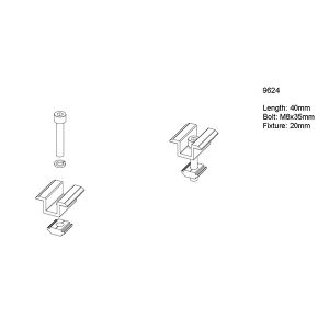 MIDDLE CLAMP INCLUDING M8*35mm bolt for panel 30mm