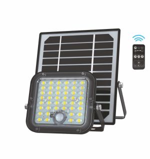Solar LED Floodlight 10W 1500lm 4000K 13.32Wh Motion sensor, Remote control, Black  OMU Lighting