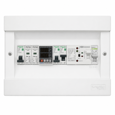 Монофазно AC табло за хибридни инвертори 3-16 KW, 18 реда външен монтаж IP20 с: контактор; пренапрежителна защита; мълниезащитa, ATS и предпазител
